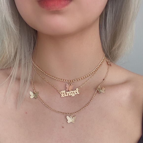 LAST ONE! butterfly angel layered necklace (buy 1 get two free!!!) - Picture 3 of 7